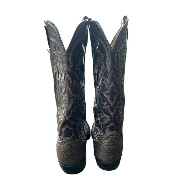 Vintage Tony Lama Mens Cowboy Boots Full Quill Ostrich 8610 Gray Size 7.5 E READ main image 7